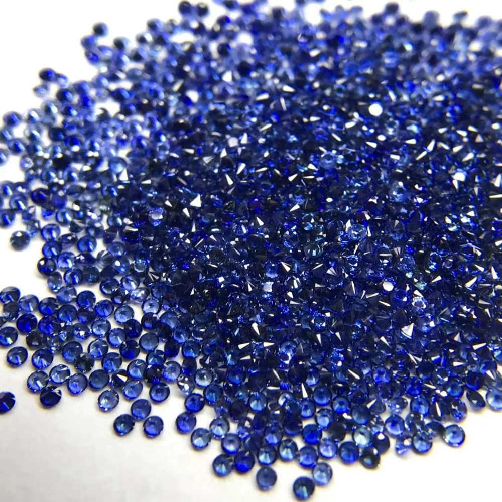 1mm 2mm Natural Round Blue Sapphire Gemstone 100% Thailand Original Stones For Jewelry Material