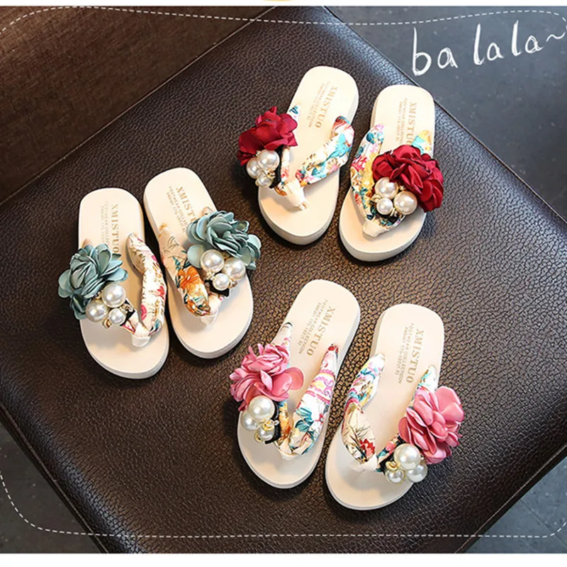 

2022 New Summer New Non-slip Children Flip Flops Kids Girls Fashion Beach Pinch Sandals Woemn Fashion Flower Slippers SO077