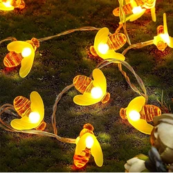 3M 20 Leds Holiday String Light Bee Fairy Decoration AA Battery Powered Creative Cute Lighting Party Bar Birthday(Warm White)