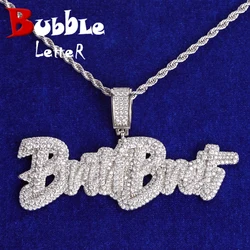 Custom Name Pendant White Gold Necklace Men Rock Street Hip Hop Jewelry