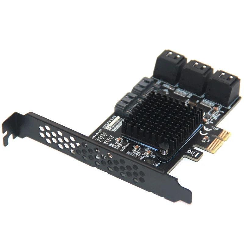 Chi Mining Riser – carte PCIE SATA, 8 Ports, 6 go, adaptateur SATA 3.0, extension PCI Express X1, PCI-E vers contrôleur SATA ASM1064