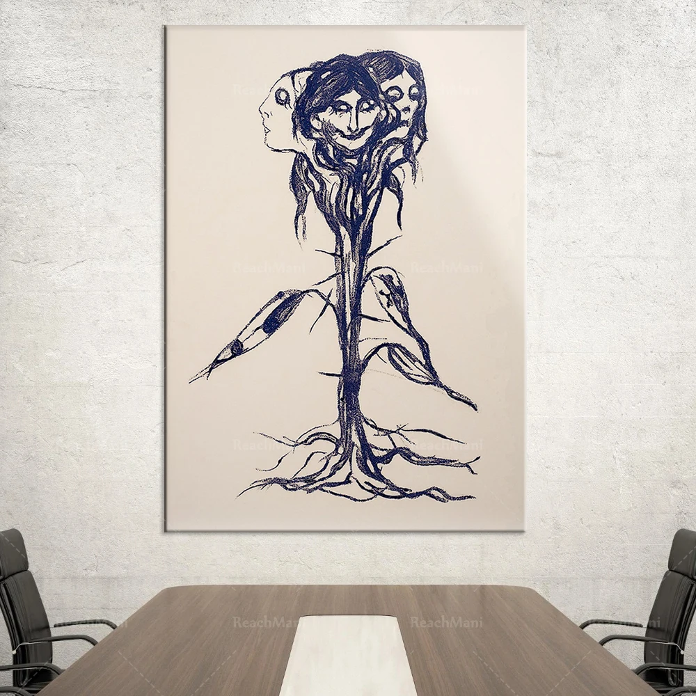 Edvard Munch-Vignette: oeuvre d'art raffinée à l'amaryllis Poster