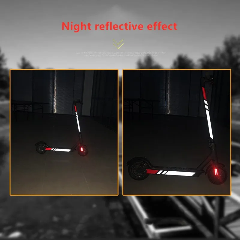 Scooter Sticker Reflective PVC Scooter Decal Waterproof Night Riding Warning Strip for Xiaomi Mijia M365