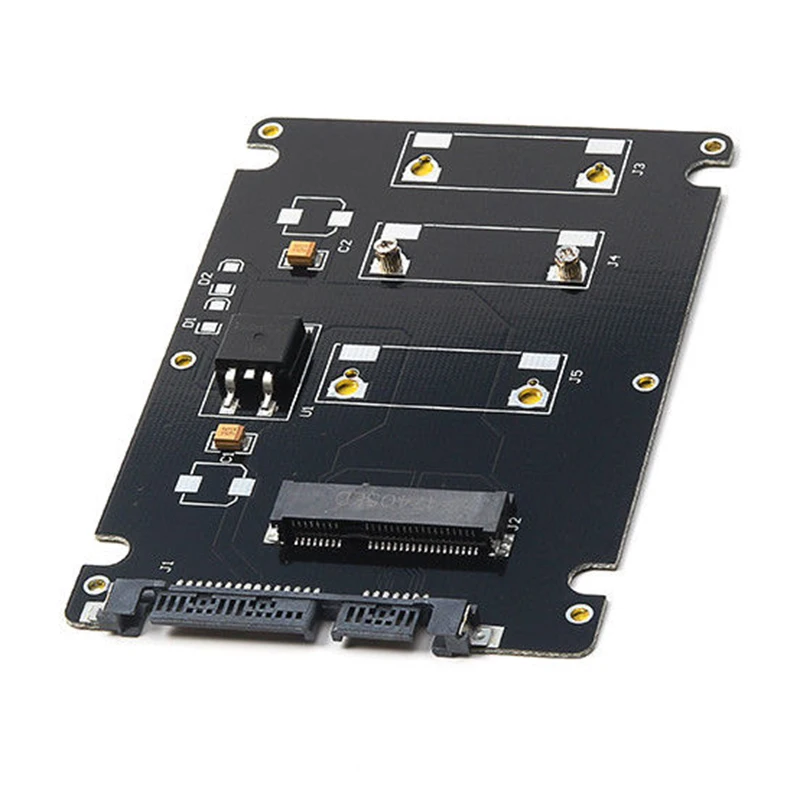 Mini Pcie MSATA SSD To 2.5 Inci SATA3 Adapter Card dengan Case Ketebalan 7 Mm Hitam