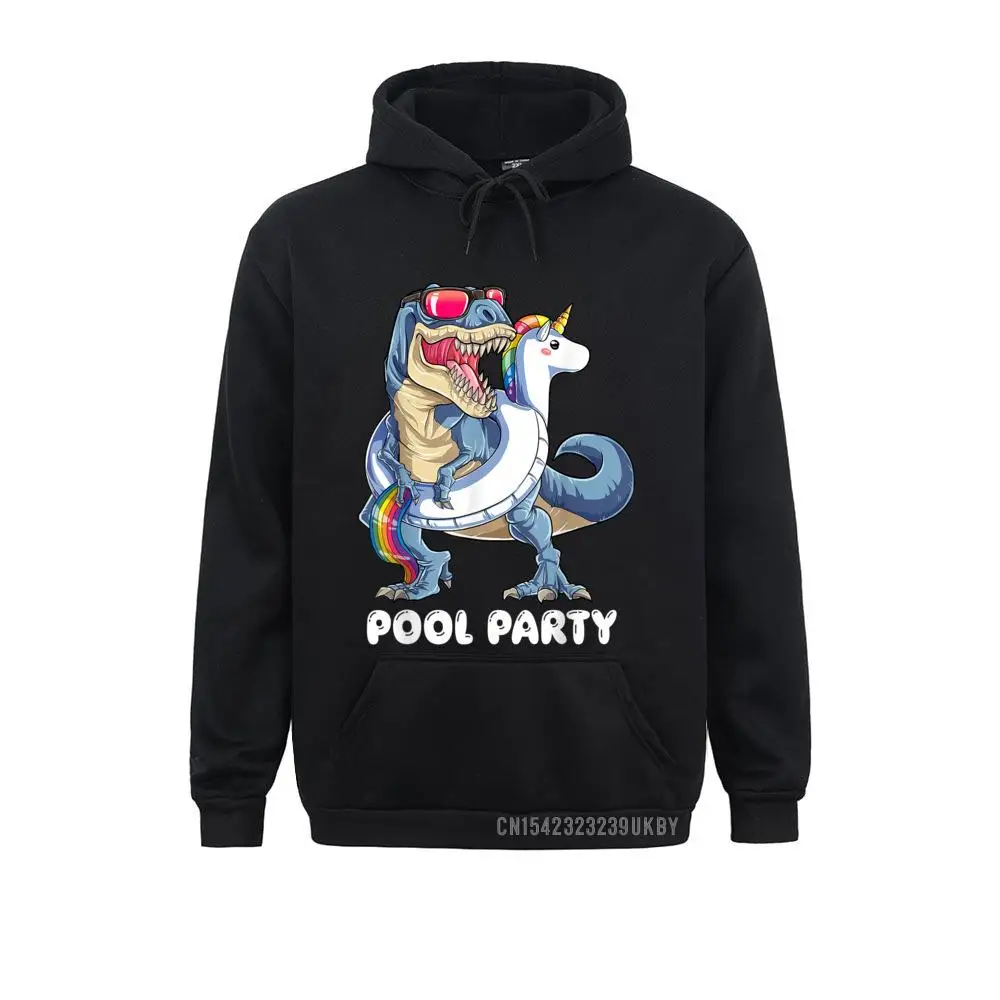 Men Long Sleeve Pool Party Dinosaur Unicorn Harajuku T-Rex Float Rainbow Gift Hoody Sweatshirts Group Hoodies Brand New Hoods