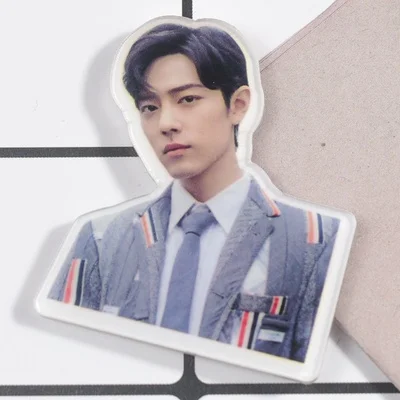 13 PCS Xiao Zhan Photos Mobile Phone Acrylic Patch Stickers China Male Artist Pop Music Singer Photo Picture Stickers