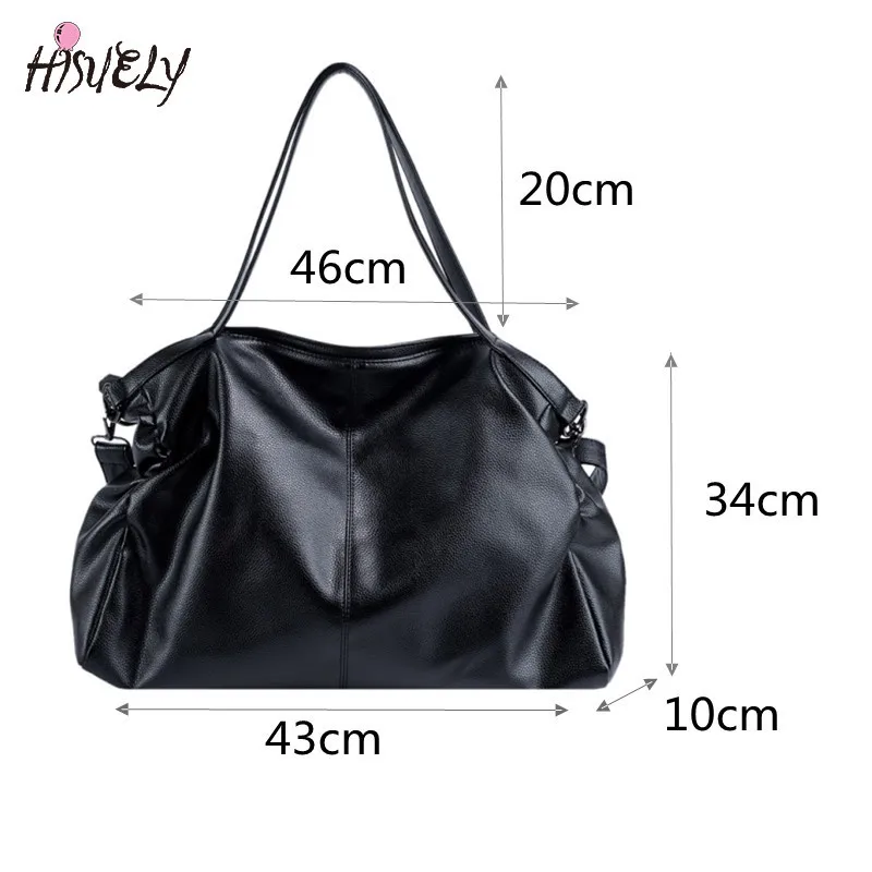 Black Tote Bag Large Capacity Hobo Shoulder Bags for Women Shopper Bag Lady Travel Quality Soft Leather Crossbody Handbags Bolsa