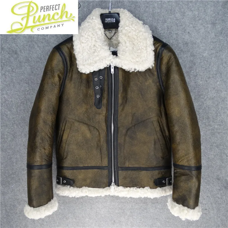 Genuine Cowhide Leather Jacket Men Clothing Shearling Coat Winter Men's Jackets Thick Mens Clothes Ropa De Hombre LXR600