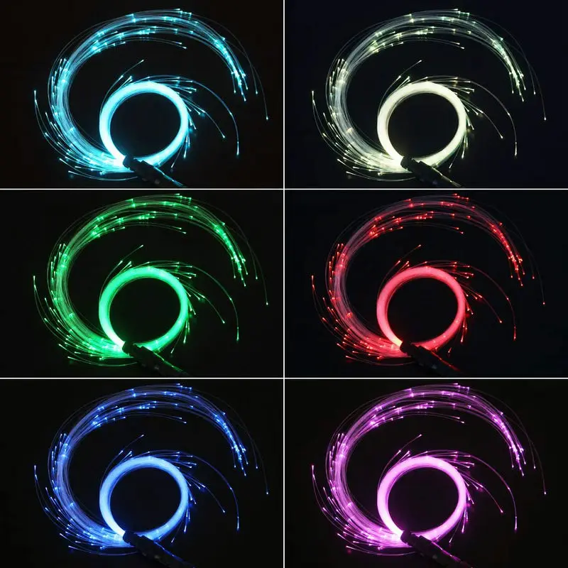 160pcs 0.75mm LED optical Fiber Whip 360 Degree More Modes&Effect Light Up Waving Holiday Party Lighting Fiber Optic Dance Whips