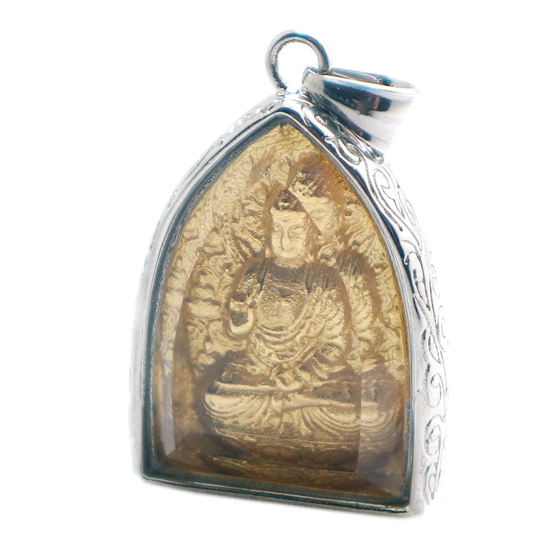 Unisex 316L Stainless Steel Golden Silver Color Buddha Protect Pendant