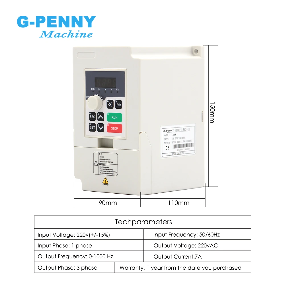 Imagem -04 - G-penny Água de Refrigeração Kit Eixo 1.5kw Er11 Eixo 1.5kw Inversor Vfd 65 mm Bracket Bomba de Água 75w