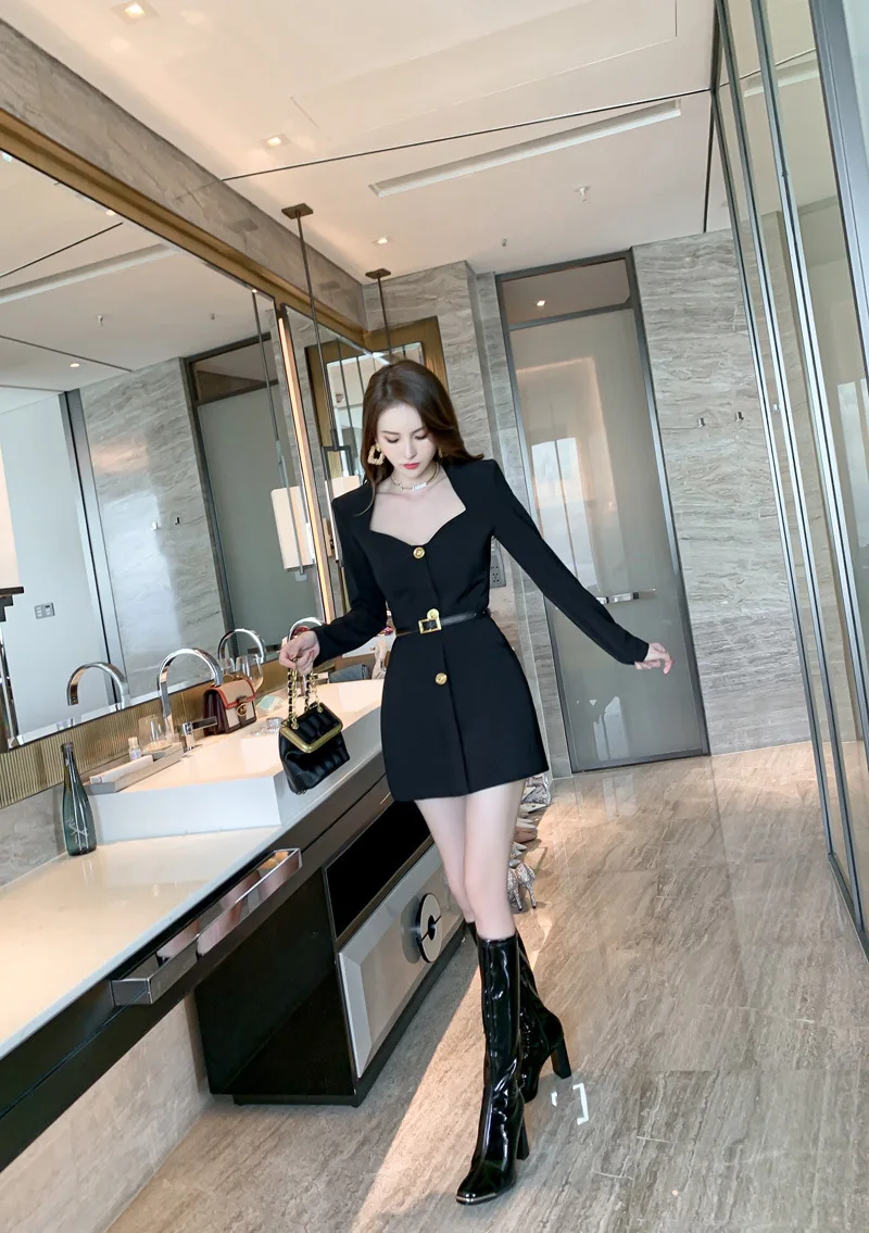 Hepburn style dress female autumn and winter base Polyester  Office Lady  Sheath  Knee-Length  Zippers