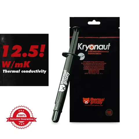 Thermique Grizzly Kryonaut 12.5W/mk CPU/GPU Cmputer radiateur AMD Intel processeur graisse de Silicone pâte thermique 1g/5.5g/11g