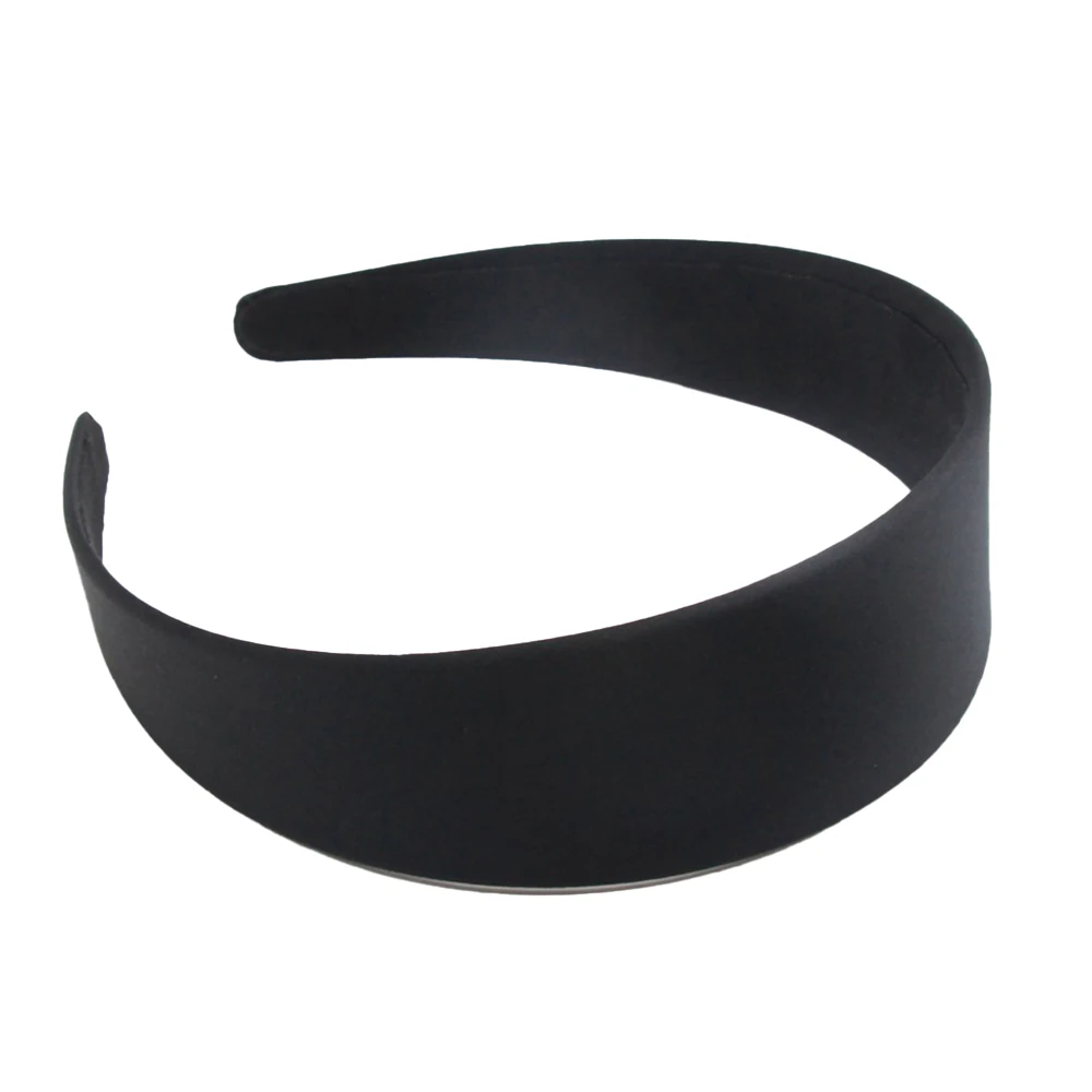 Einfache Schwarz Breiten Stirnband Diy Schmuck Material Tuch Mädchen Frauen Haarband Semi-fertig Massivem Haar Zubehör Hoop Headwear