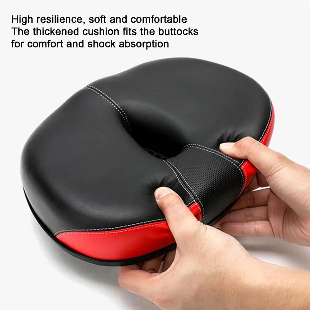 Bicycle Saddle No Nose Bike Seat Cushion Bike Replacement Hollow Rear Seat Big Butt Wide Comfortable Saddle Seat With Taillight