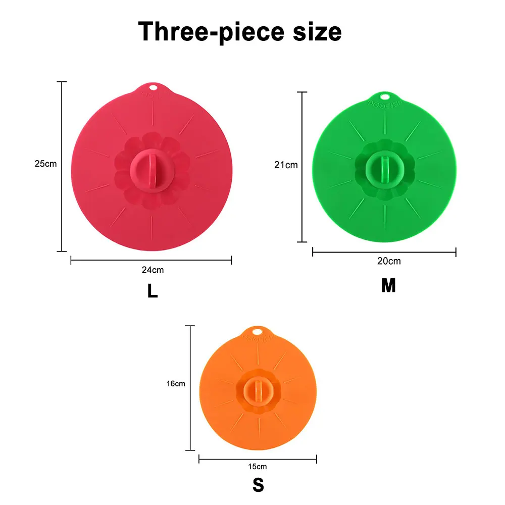 Silicone world 5/3 piece Cooking Pot Pan Lid Reusable Silicone Fresh Keeping cover Microwave Bowl Cover Silicone Kitchen Gadgets