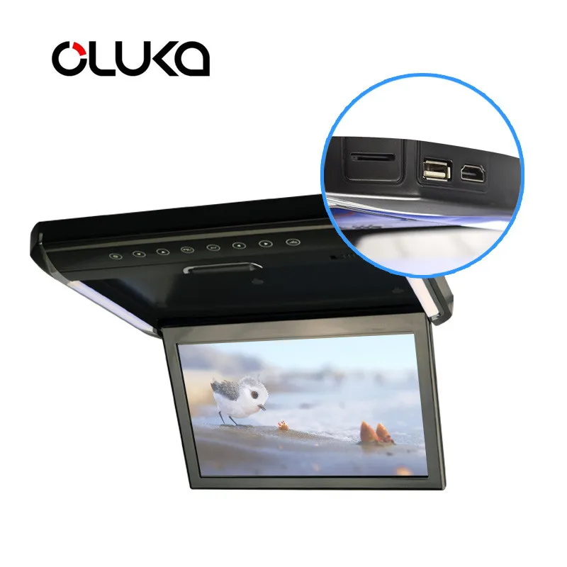 12''  Overhead Screen Ceiling Roof Mount Colorful Monitor Multimedia Player 1080 Pix FM IR USB SD HDMI MP5 Player