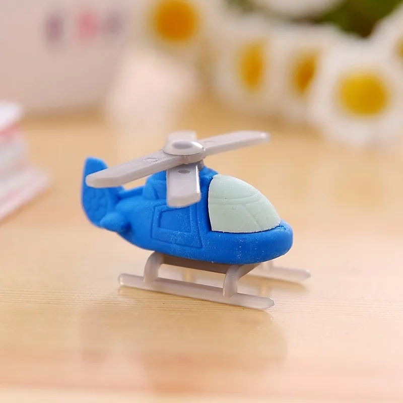 1pc Creative Eraser Cartoon Helicopter Modeling Erasers Student Stationery Supplies Wholesale Prizes for Kids  Rubber Eraser image 5