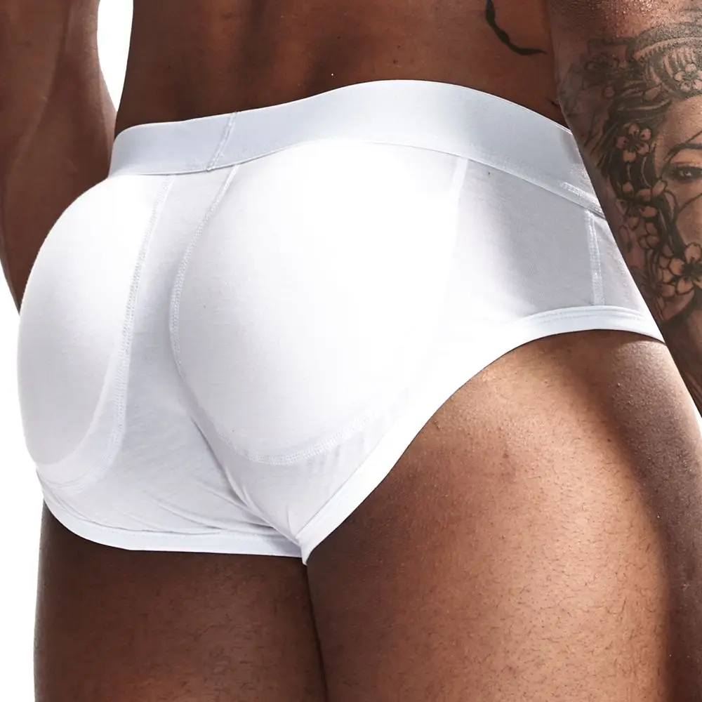 Jockmail sexy bumbum levantamento underwear masculino acolchoado boxer aumentando quadris push up cup underwear bulge bolsa boxers shorts respirável