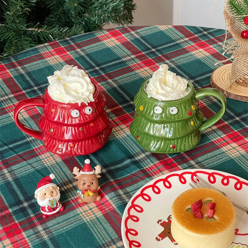 

Cute Christmas Mug Ceramic Drinkware For Couple Christmas Gift Kitchenware Tazas Coffee Mug Home Tabletop Decor Mugs чашка