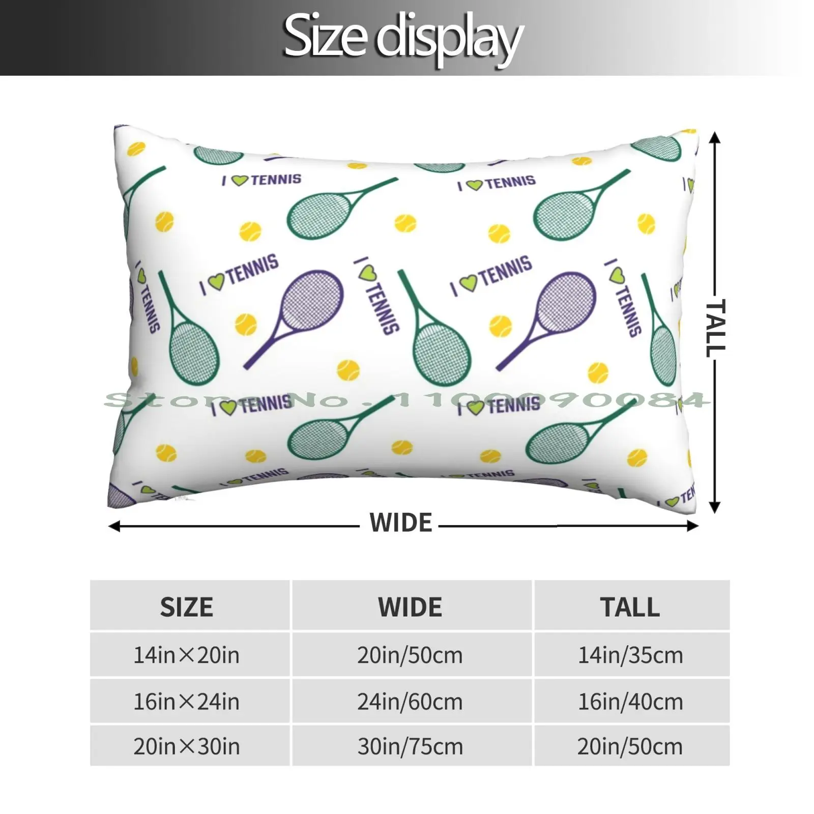 I Love Tennis-White Pattern Pillow Case 20x30 50*75 Sofa Bedroom Propane Fox Weed Humour Long Rectangle Pillowcover Home