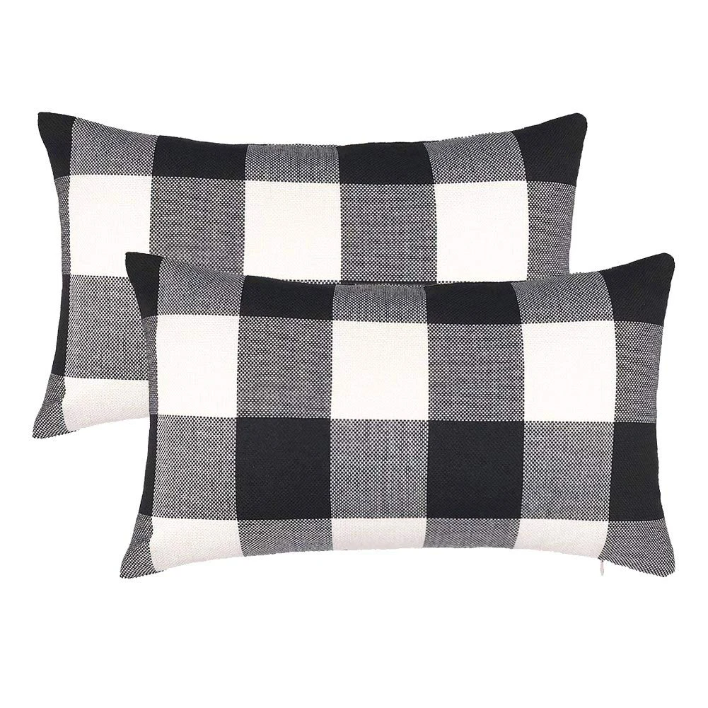 HOT SALES!!! 30x50cm Plaid Linen Throw Pillow Case Cushion Cover Home Sofa Car Bed Decoration Wholesale Dropshipping New Arrival