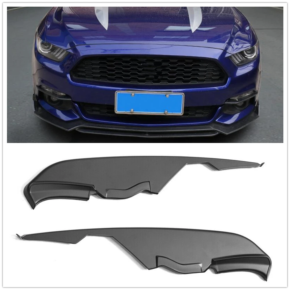 

Front Spoiler Bumper Air Intake Vent Trim For Ford Mustang 2015 2016 2017 MD Style Fog Light Lamp Cover Splitter Lip Guard Plate