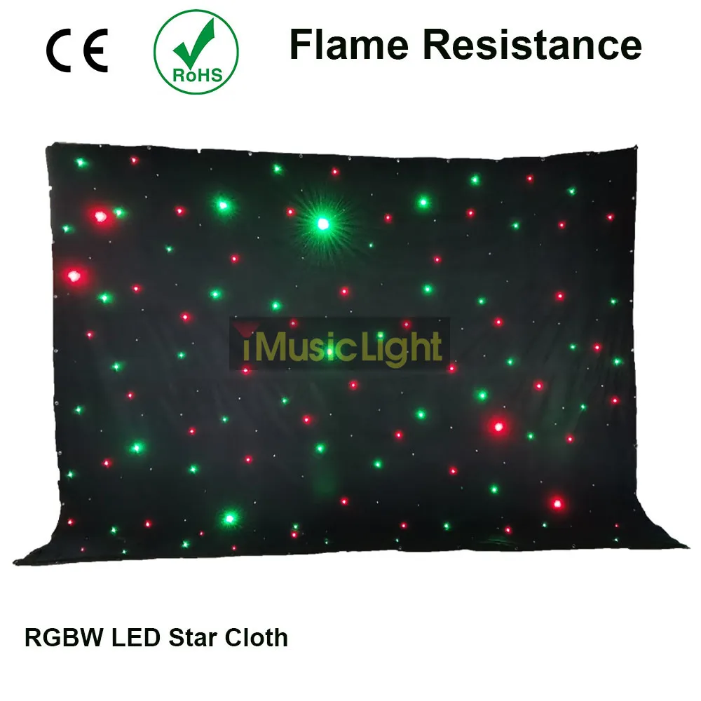 3x6Mtr DMX светодиодная система Starcloth, черная ткань RGBW светодиодная занавеска с системой контроллера