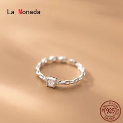 La Monada 53-60mm 925 Sterling Silver Rings For Women Open Resizable Adjustable Small Ring Finger Silver 925 Jewelry Fashion