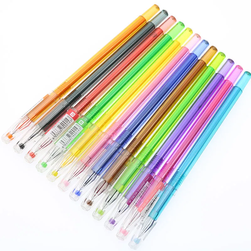 Student 12 Color / Bag Color Neutral Pen Drawing Office Stationery Writing Provides Fresh Candy Color And Pen Core