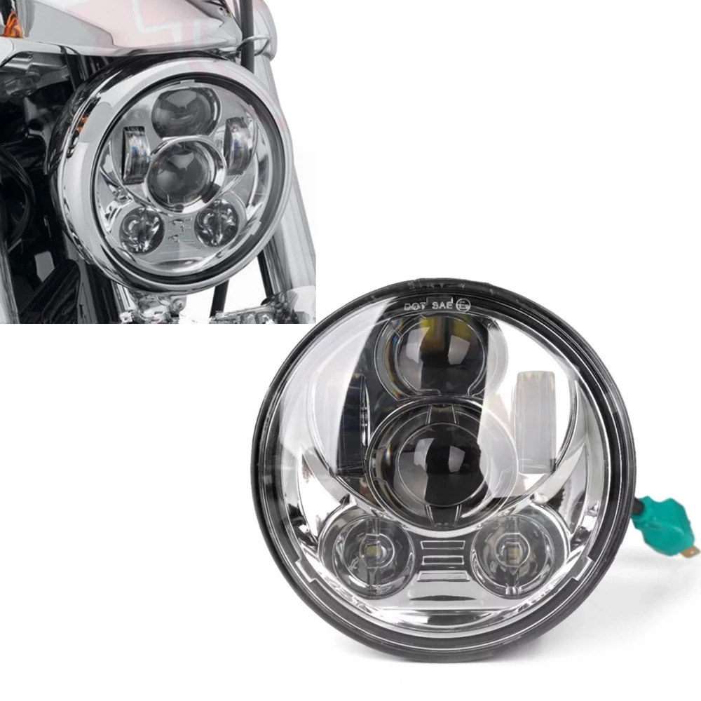

Motorcycle Headlight 5 3/4 " LED Headlamp 5.75 " For Harley Sportster 883 Iron 1200 Softail Dyna Street 500 XG750 FXDB FXDF 2016