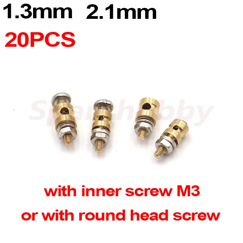 20PCS 1.3mm 2.1mm Copper Pushrod Stopper Linkage Connectors Servo Connectors Adjustable RC Diameter for Airplane Boat Helicopter