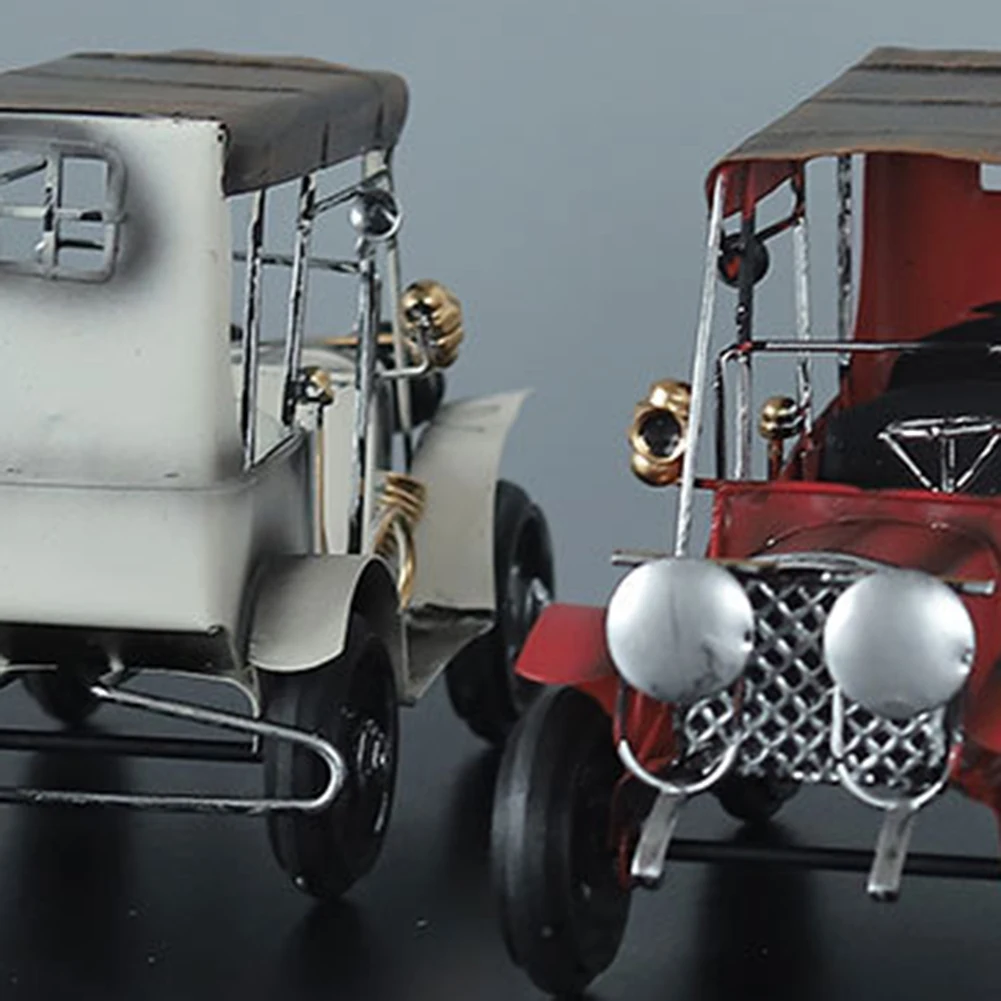 Vintage Iron Art Old Car Model Craft Desktop Ornament Kids Toy Collection Gift