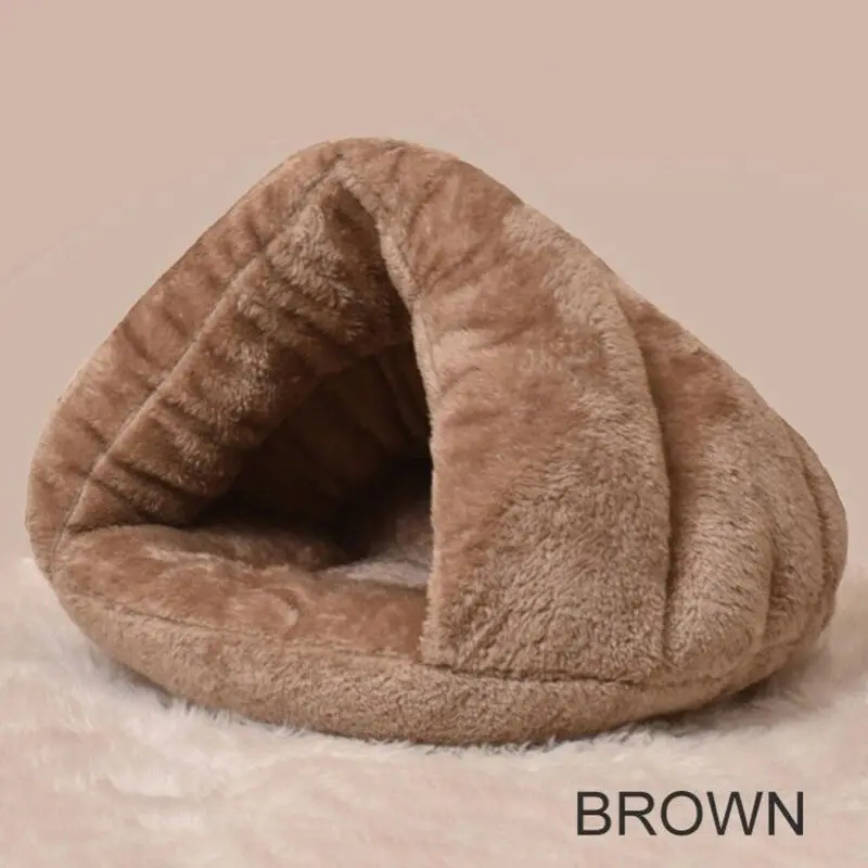 Pet Dog Cat Cave Bed Basket House Kitten Soft Cozy Indoor Cushion Kennel Warm Washable Nest Soft Warm Winter Sleeping Bag Mat