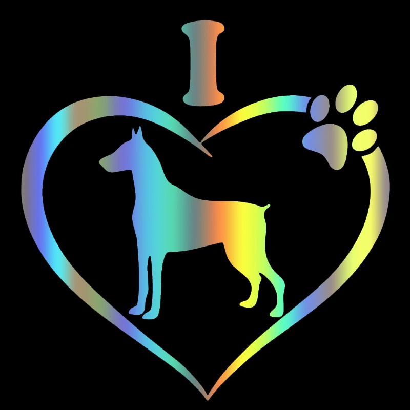 S51537 Various Sizes/Colors Car Stickers Vinyl Decal I Love My Doberman Dog Animal Motorcycle Decorative Accessories