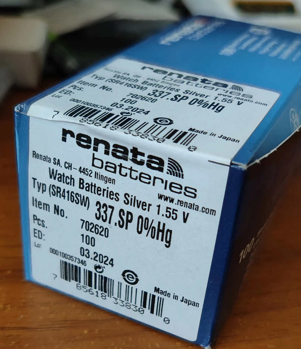 10pcs Renata Swiss Battery 337 SR416SW 1.55V for Watch Silver 337 SR416SW RENATA WATCH BATTERIES