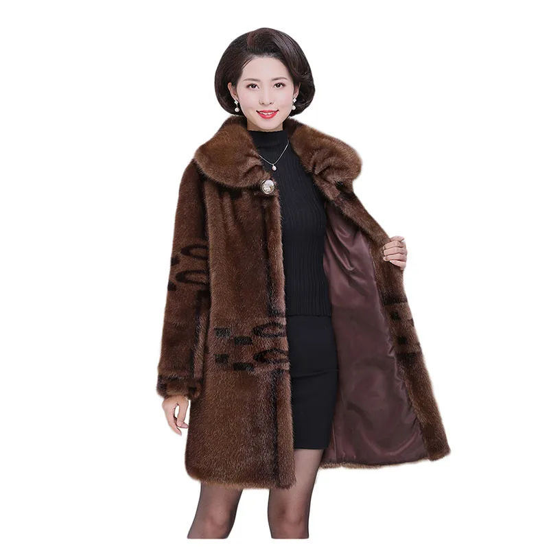 Fashion Shaggy Parkas Coat Ladies Fur Coat Women Loose Size Women Clothing Imitation Mink Fur Long Outerwear Warm High Quality