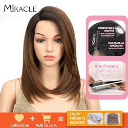 Short BOB Wig For Women Synthetic Hair Side Part Lace 18 Heat Resistant High Temperature Fiber Ombre Straight lace Wig
