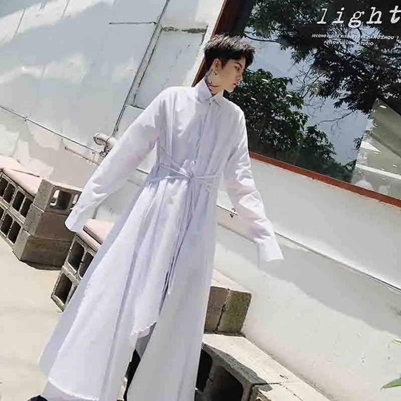 Small group designer long shirt coat men\'s and women\'s cloaks shirt coat show style nightclub DJ singer stage trend