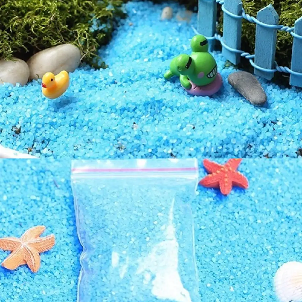 1 bolsa de arena azul para miniaturas, Terrario de musgo de jardín de hadas, artesanía, figuritas de bonsái, suministros, productos de accesorios