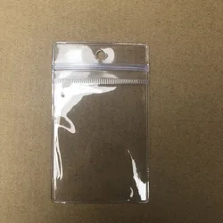 100pcs PVC Pouch Buttons Tags Tab Small Plastic Bag Pocket Envelope Transparent Label Price Card Protector with Zipper