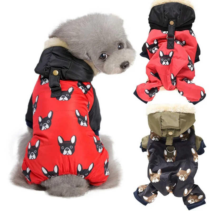 Winter Warm Dog Clothes French Bulldog Dog Costumes Snow Down Jacket Coat For Puppies Small Medium Animal Pugs Pet Cat Clothes