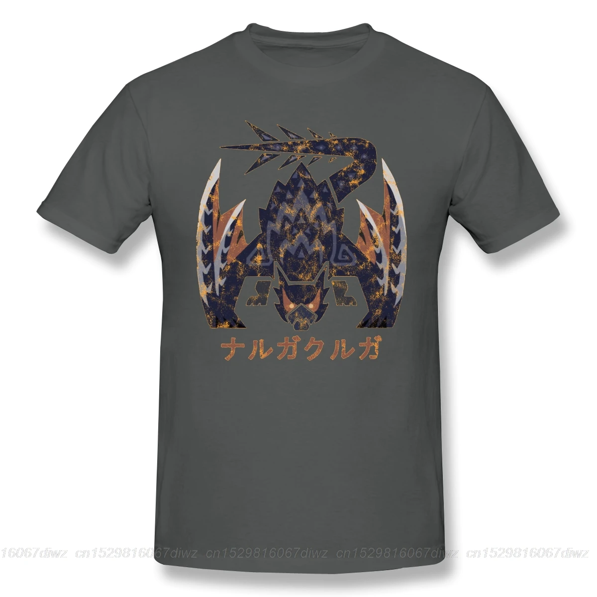 New summer T Shirt World Iceborne Nargacuga Kanji T-Shirt 100 Percent Cotton monster hunter ARPG PS4 GAME PLAYER