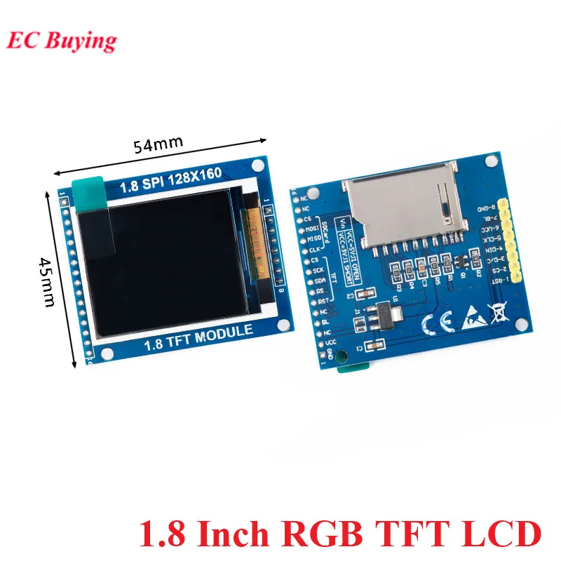 

1.8" 1.8 inch 128x160 SPI Full Color RGB TFT LCD Display 128*160 Module ST7735S 3.3V Replace OLED Power Supply for Arduino DIY