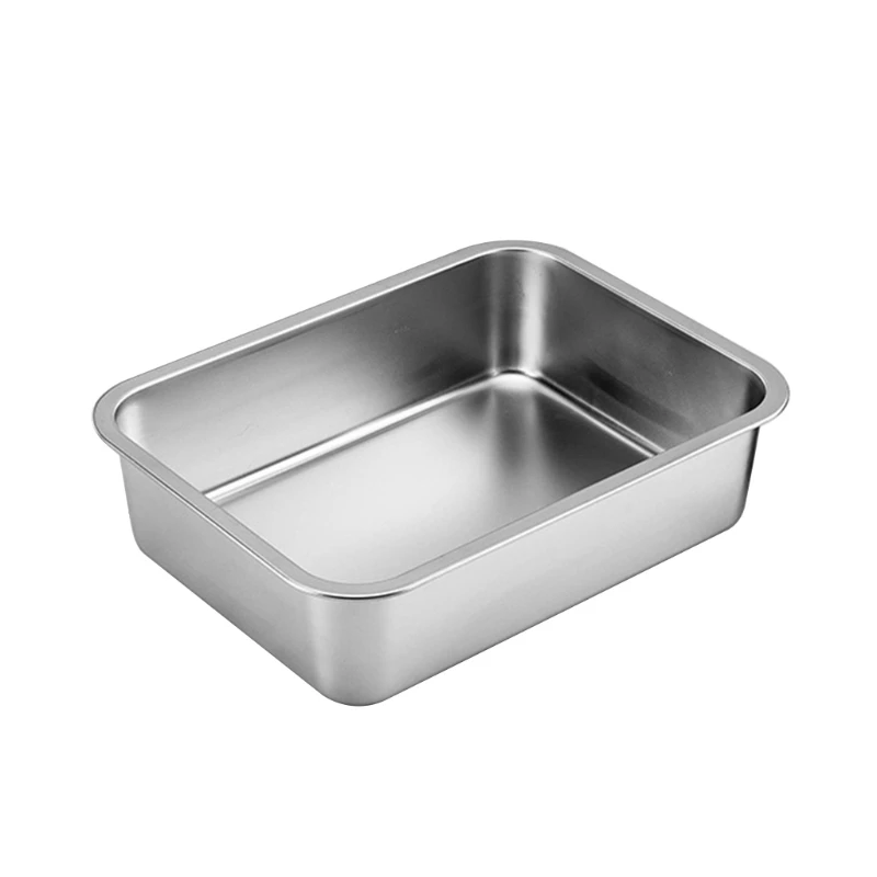 Stainless Steel Cat Litter Box Easy Cleaning Litterbox Corrosion Resistant Durable Pan for Indoor Cat Rabbit Pet Supplies