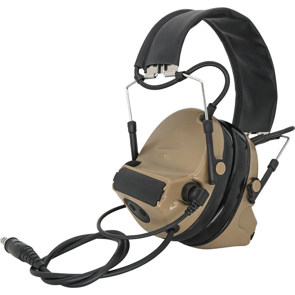 Tactical Airsoft Pickup, Noise Reduction, Shooting Hearing Protection Headphones (DE)