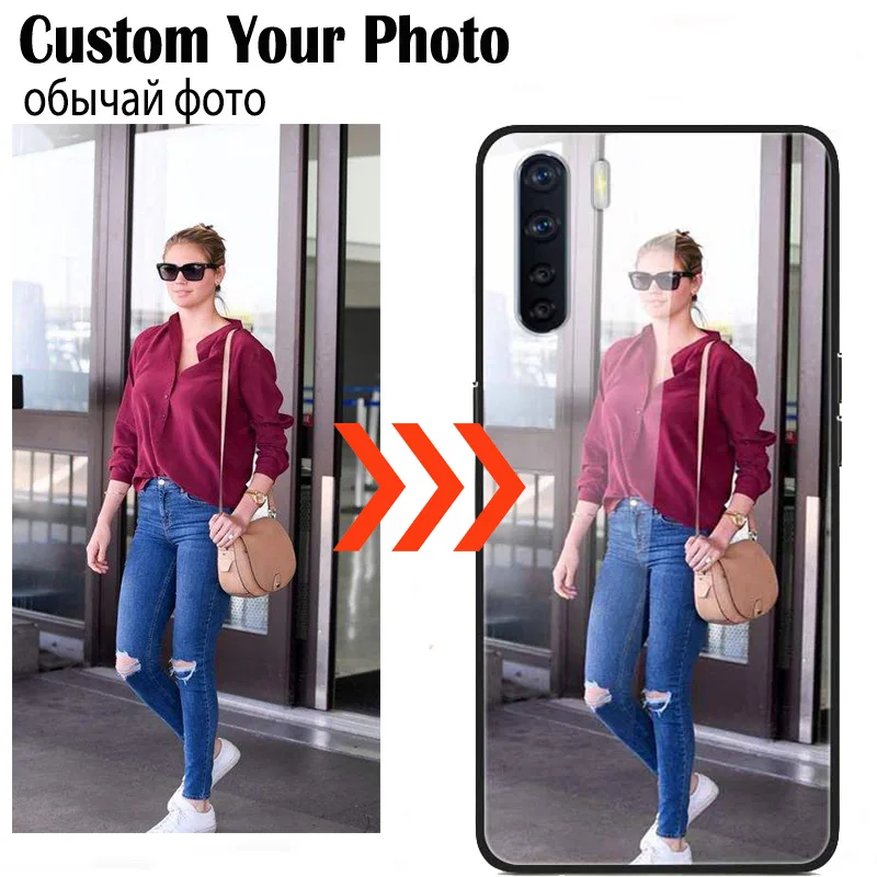 Customized DIY Photo Glass Phone Cases For OPPO A91 A17 A16 A94 4G A52 A53 A74 5G Clear Covers DIY Picture Texts Name Design TPU
