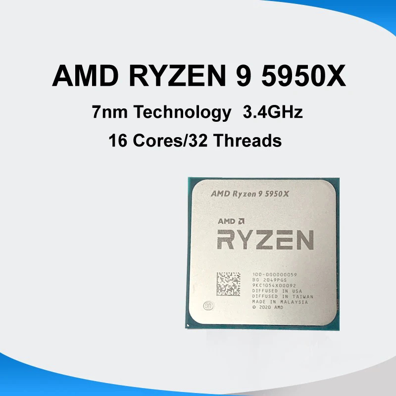 New AMD Ryzen 9 Processors with Thermal Grease RYZEN 9 5900X Thermal Paste R9 5950X 16 Cores CPU RYZEN R9 3900X Computer Parts