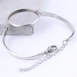 10pcs stainless steel 25mm 20mm cabochon bracelet bezel blank settings diy cuff bracelets bangle base trays for jewelry making
