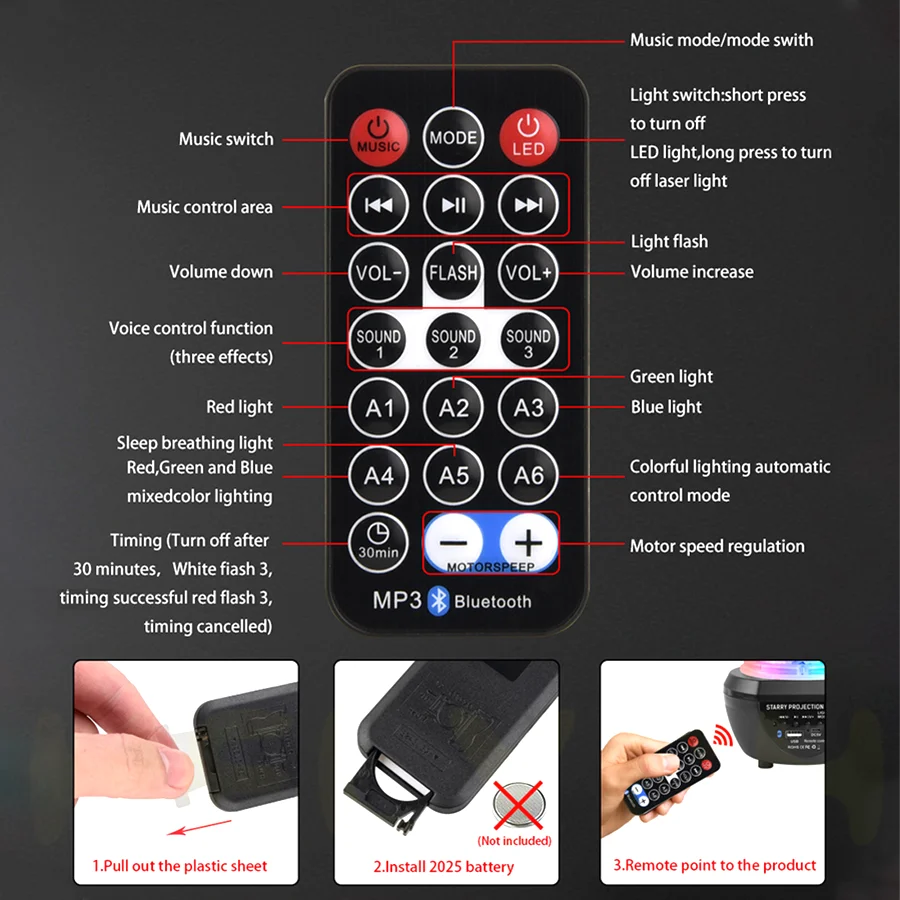 USB Starry Projector LED Iluminação Interior Ocean Wave Projector Light Pequena Lâmpada Quarto Carregamento Decoração Night Lights Kids